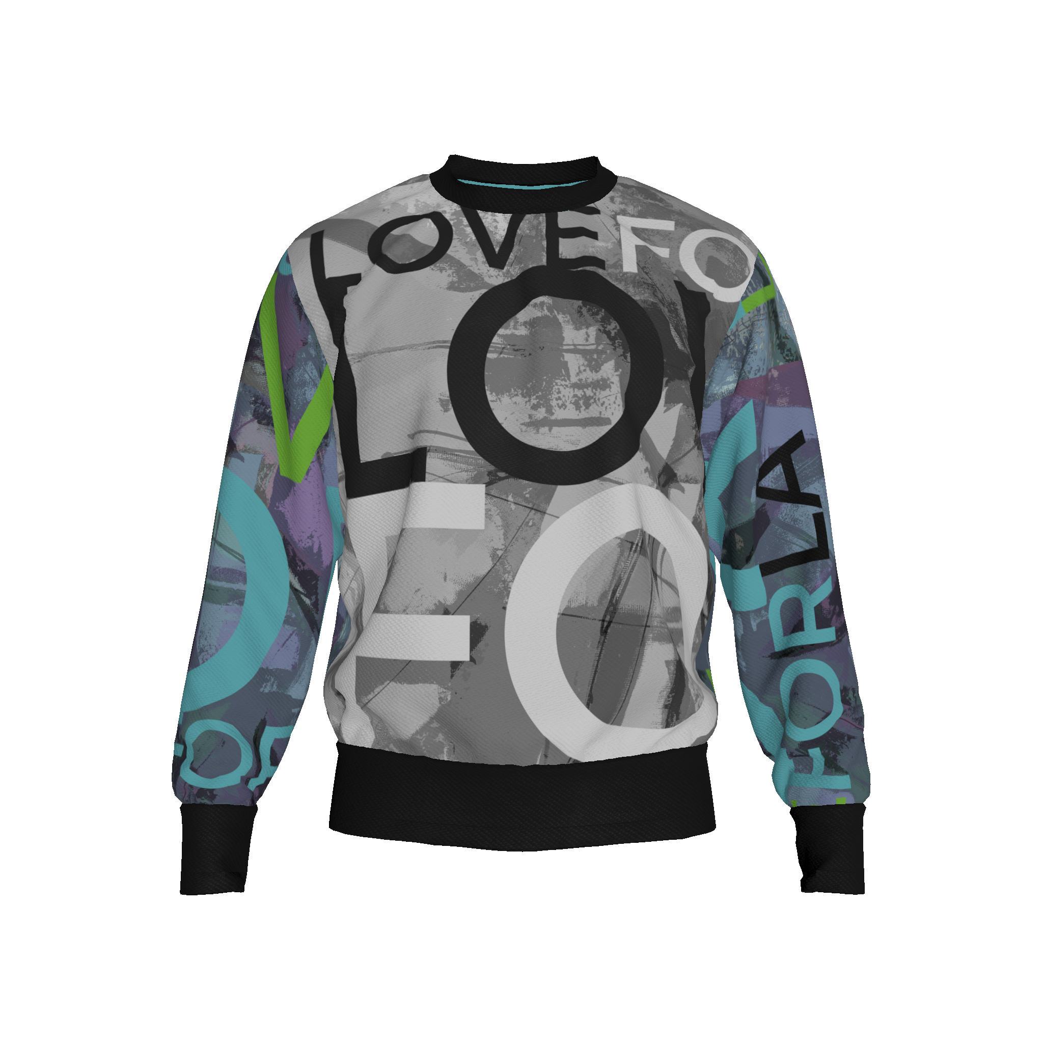 Love for LA Crewneck Sweatshirt with Gray  Letters