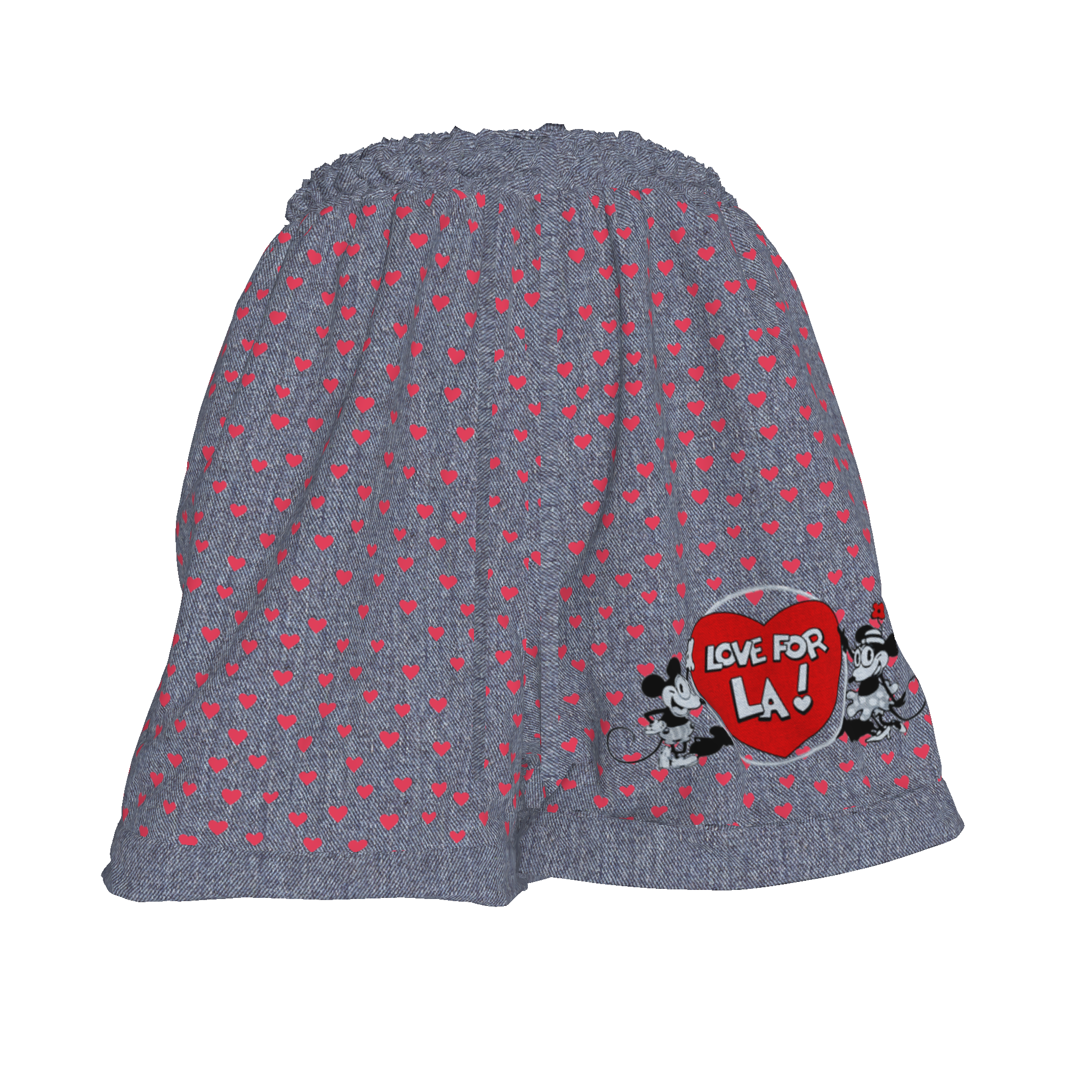 Love for LA PJ Shorts Blue w/Hearts