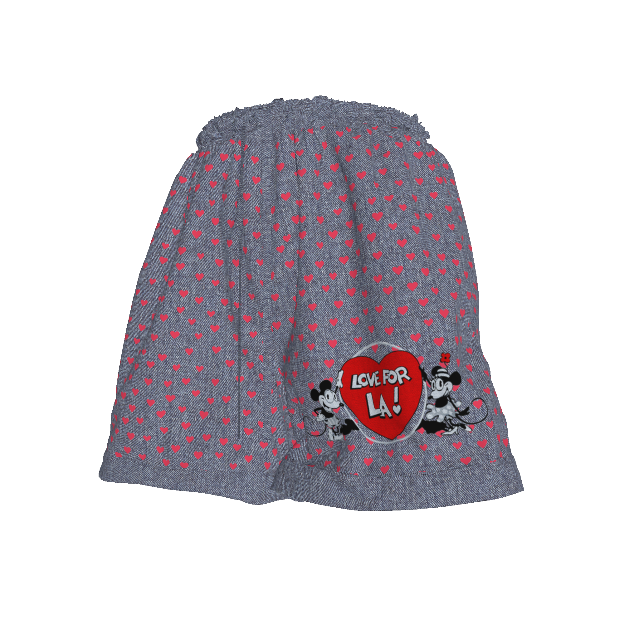 Love for LA PJ Shorts Blue w/Hearts