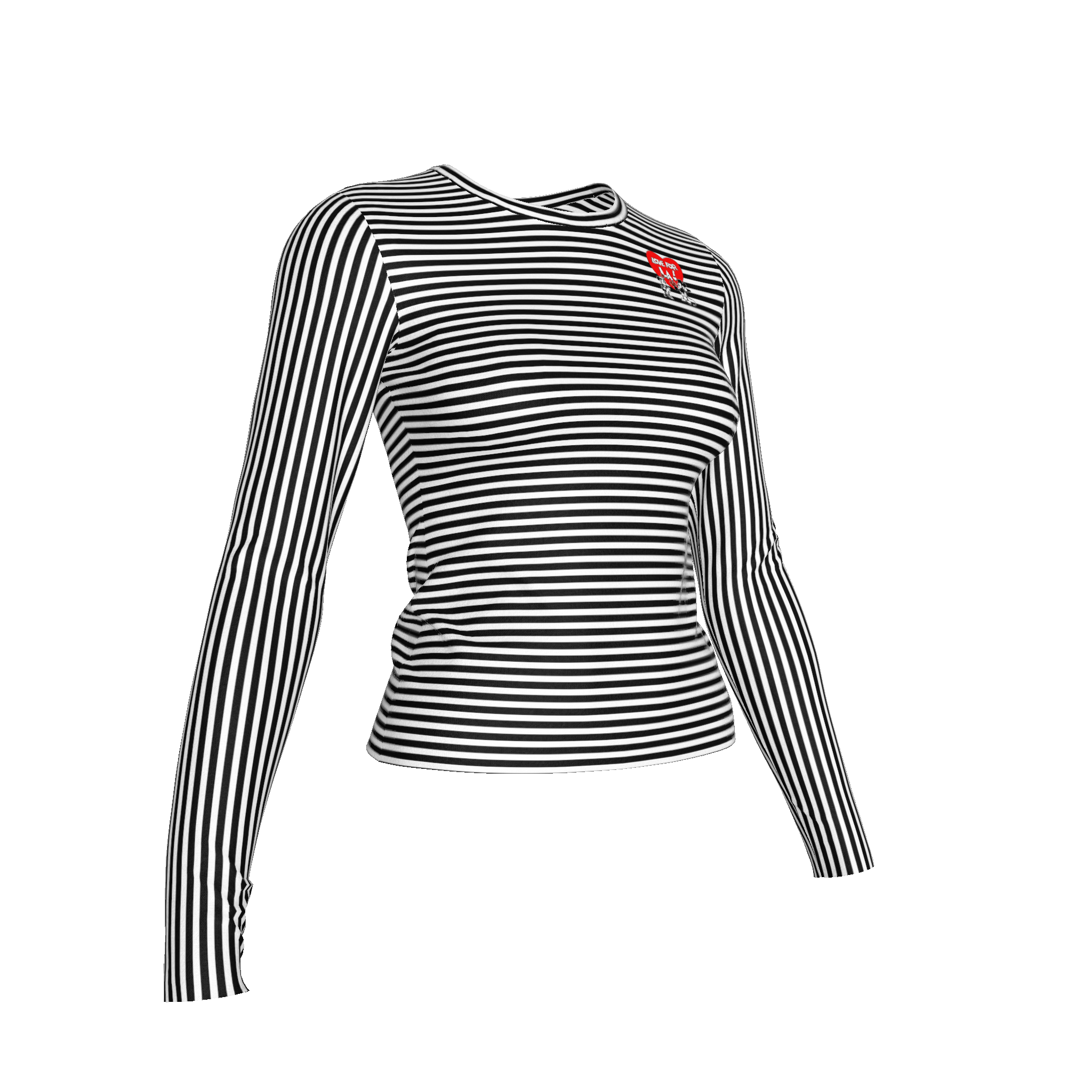 Love for LA Black and White Striped Long Sleeve Tee